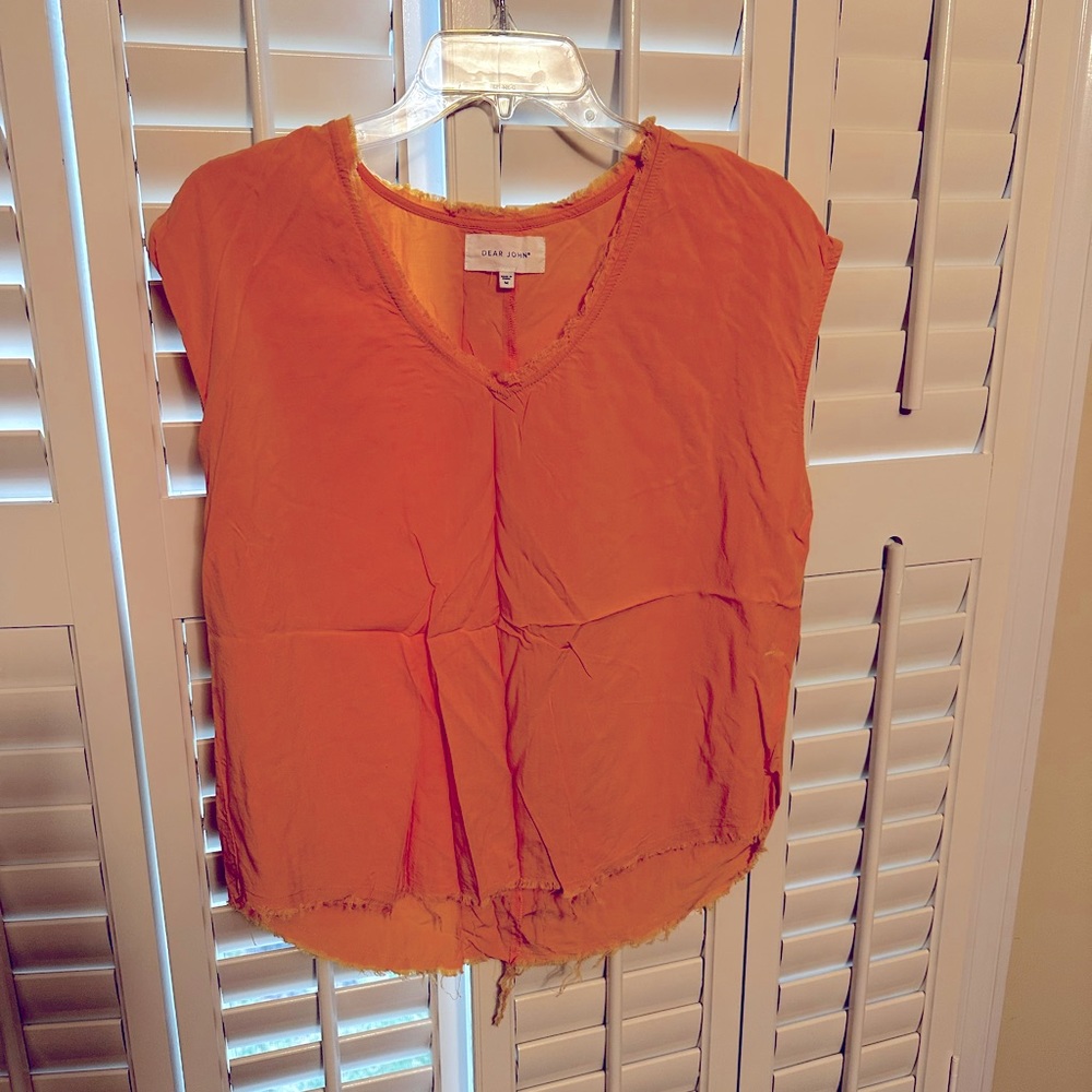 Dear John Bright tangerine top